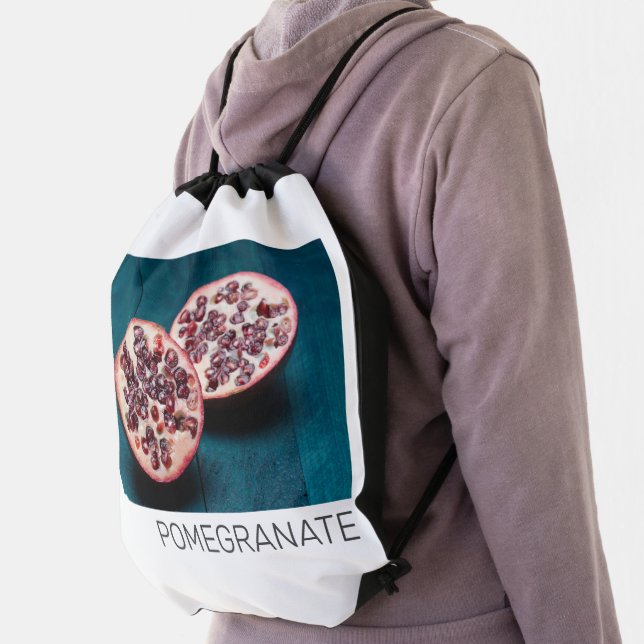 Pomegranate Vegan Fruit Gourmet Foodie Souvenir Drawstring Bag (Insitu)
