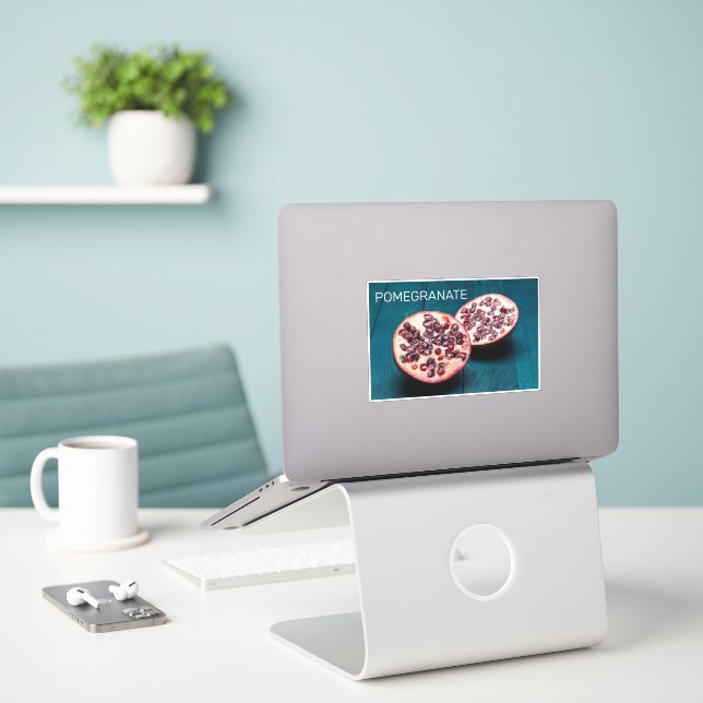Pomegranate Vegan Fruit Gourmet Foodie Souvenir Sticker (Laptop On Desk)