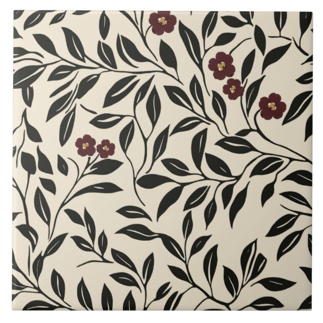 Pomegranate Vine Ceramic Tile (Front)
