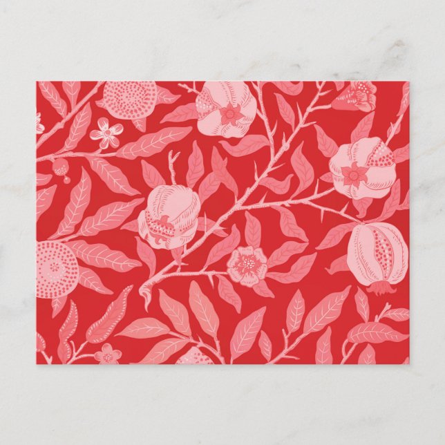Pomegranate vintage in Christmas Red Postcard (Front)
