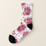 Pomegranate watercolor and ink pattern socks