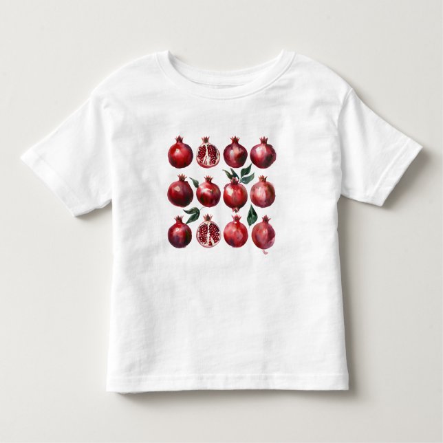 Pomegranate Watercolor Art Toddler T-shirt (Front)