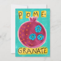 Pomegranate Whimsy Greeting Card