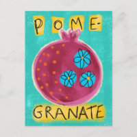 Pomegranate Whimsy Postcard