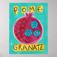 Pomegranate Whimsy Poster Wall Art