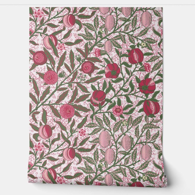 Pomegranate William Morris magenta  Wallpaper Wallpaper (Unrolling)