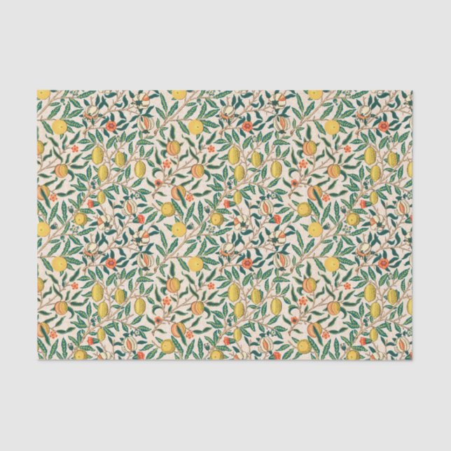 Pomegranate William Morris soft original on white Tissue Paper (Front)