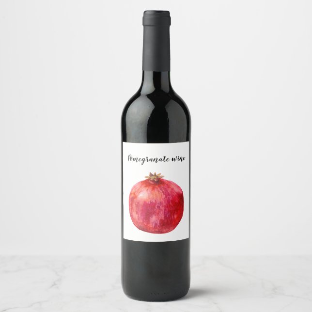 Pomegranate wine label. label (Front)