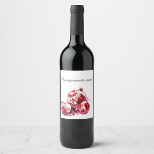Pomegranate wine label. wine label
