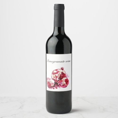 Pomegranate wine label wine label