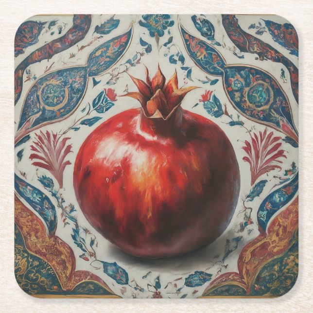 Pomegranate Yalda coaster (Front)