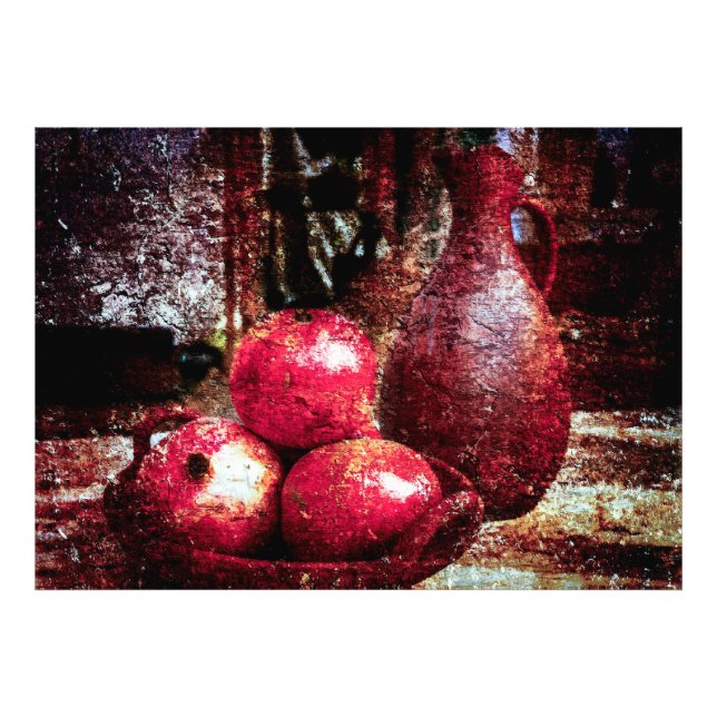 Pomegranates And A Pitcher Photo Print (Front)