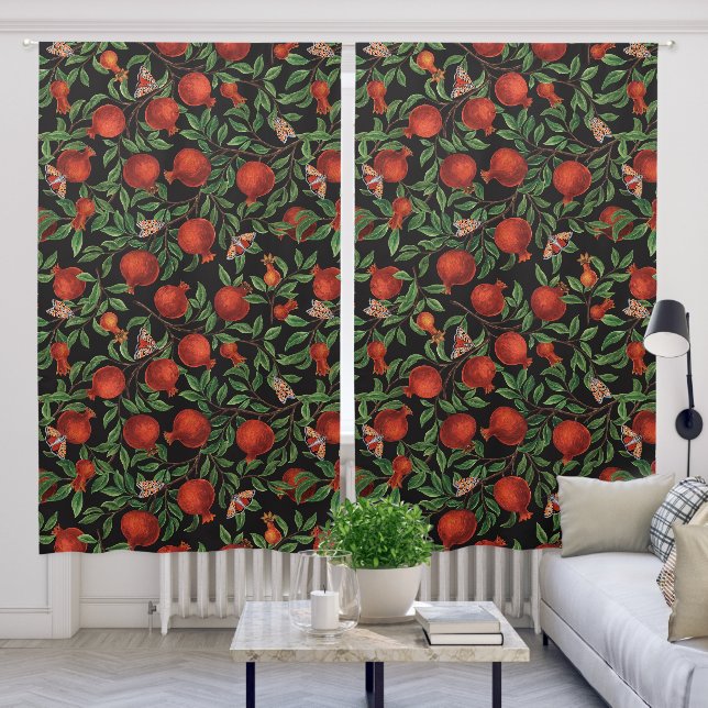 Pomegranates and Bella Moths  Blackout Curtains (Living Room)