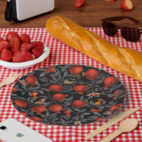 Pomegranates and Bella Moths in red and gray