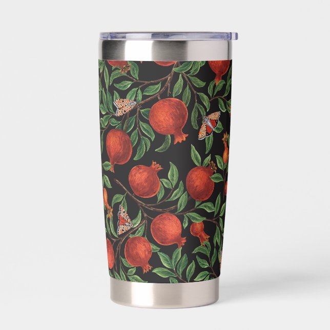 Pomegranates and Bella Moths  Insulated Tumbler (Left)
