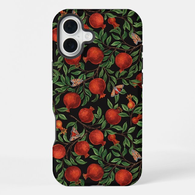 Pomegranates and Bella Moths  iPhone Case (Back)