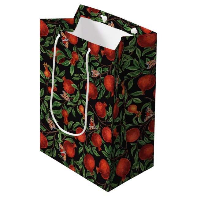 Pomegranates and Bella Moths  Medium Gift Bag (Front Angled)