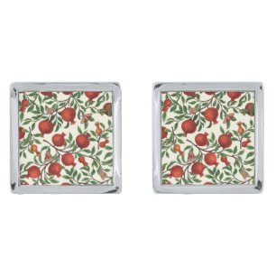 Pomegranates and Bella Moths on off white Cufflinks