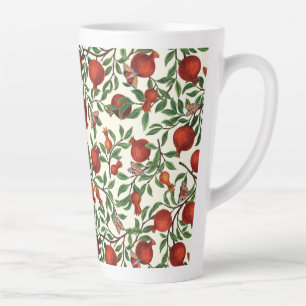 Pomegranates and Bella Moths on off white Latte Mug