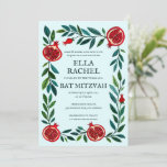 Pomegranates Custom B'nai Bat Bar Mitzvah QR Code Invitation<br><div class="desc">Perfect card to announce a bar mitzvah, bat mitzvah or other Jewish celebration! Hand made art for you! FULLY CUSTOMIZABLE! Click on “Personalize” above to edit the text and add your link to the QR code. Click "edit using design tool" to adjust the fonts, colors and placements and to delete...</div>