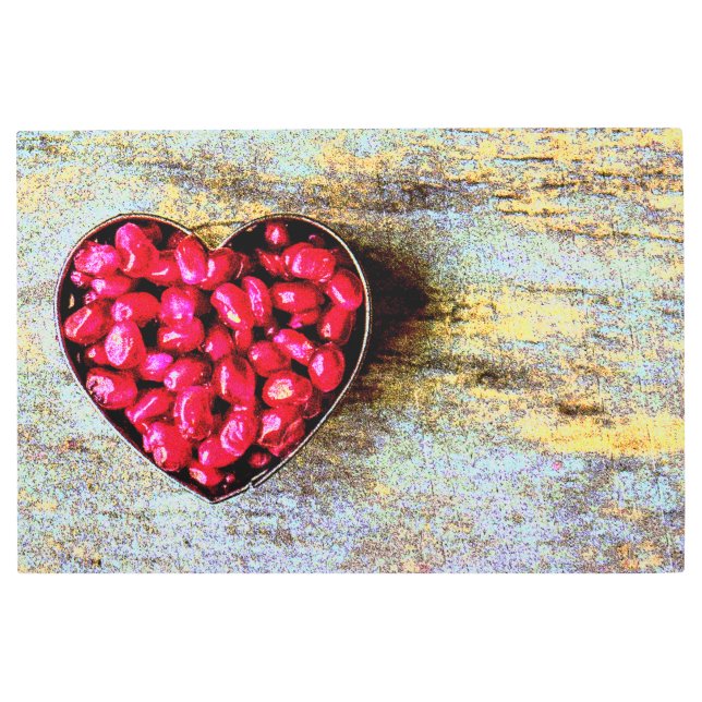 "Pomegranates Heart Fruit" Cute Photo. Buy Now Metal Print (Front)