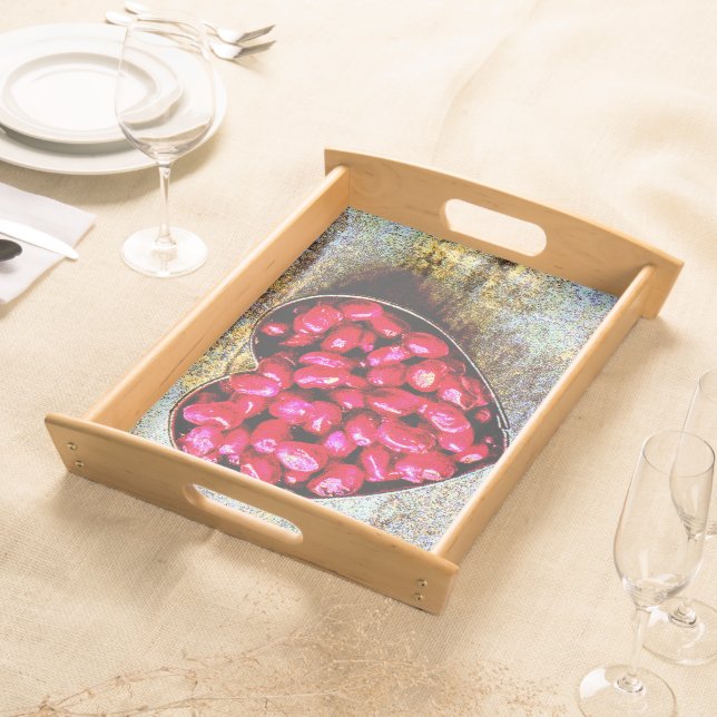 "Pomegranates Heart Fruit" Cute Photo. Buy Now Serving Tray (Front)