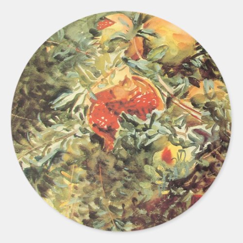 Pomegranates II by John Singer Sargent Classic Round Sticker