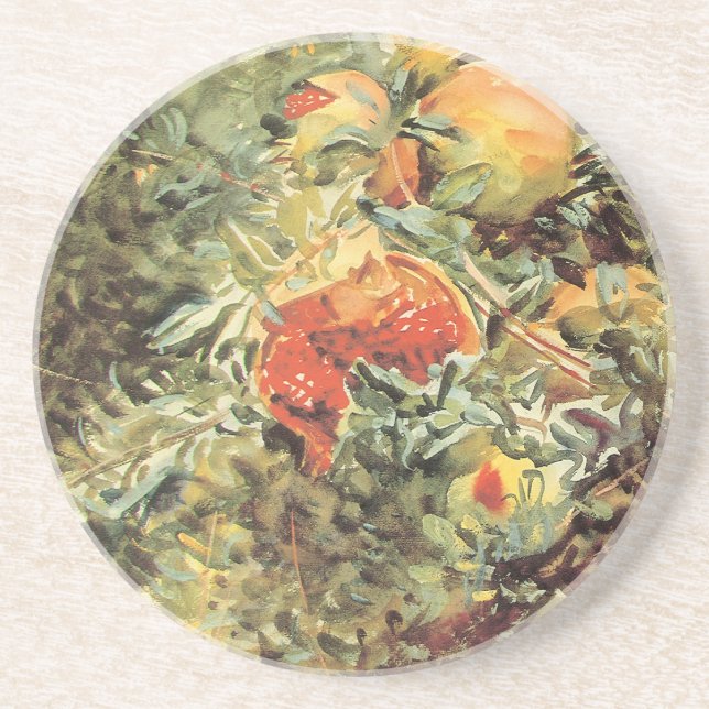 Pomegranates II by John Singer Sargent Drink Coaster (Front)