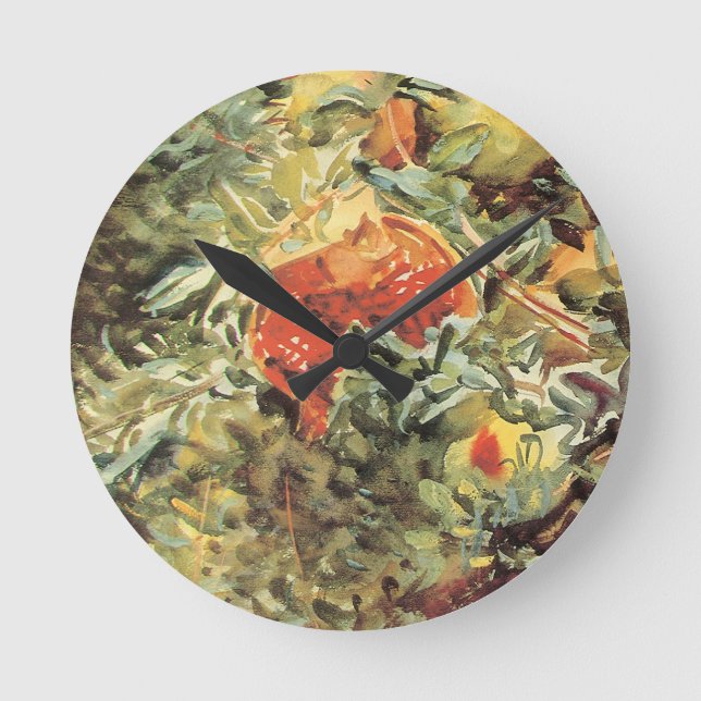 Pomegranates II by John Singer Sargent Round Clock (Front)