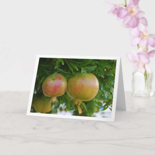 Pomegranates in Tree Portrait Card