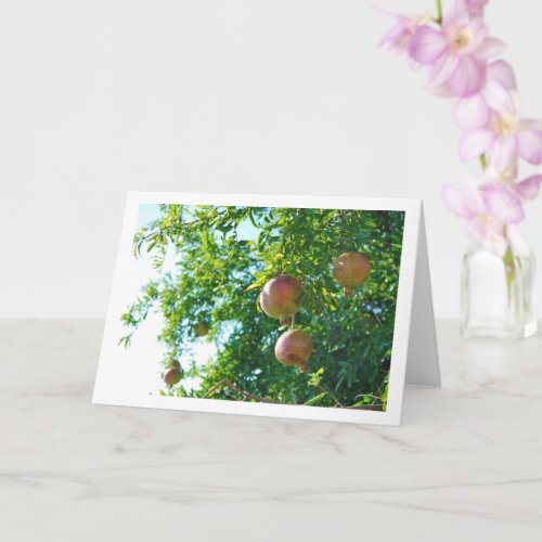 Pomegranates in Tree Portrait Card