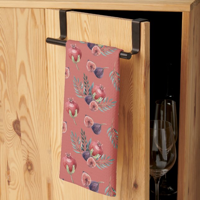 Pomegranates on Adobe Kitchen Towel (Thirds Fold)