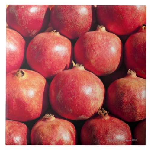 Pomegranates on display at the Carmel Market Tile