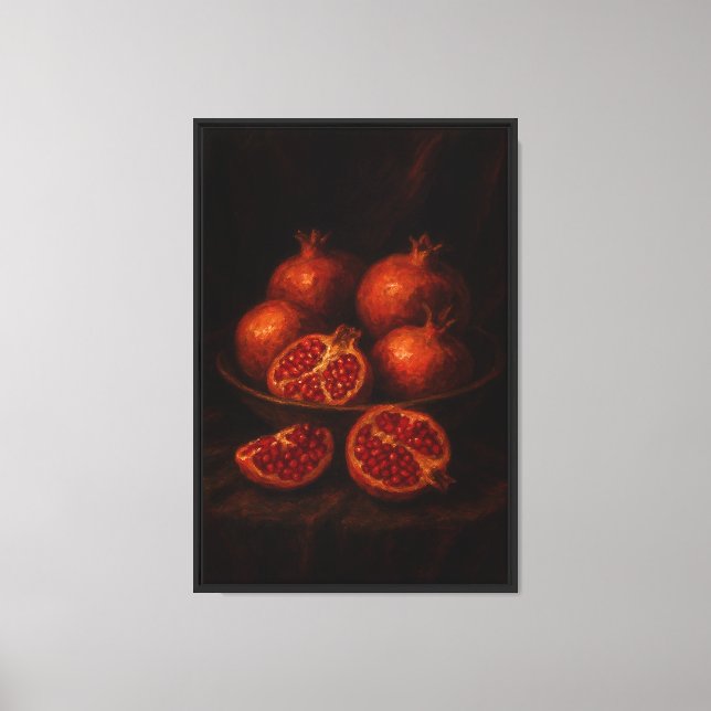 Pomegranates on Velvet Canvas Print (Front)