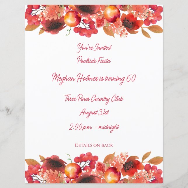 Pomegranates, Poppies and Berries Stationery (Front)