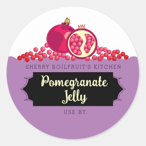 Pomegranates seeds homemade by jam jelly canning classic round sticker