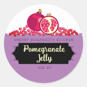 Pomegranates seeds homemade by jam jelly canning classic round sticker