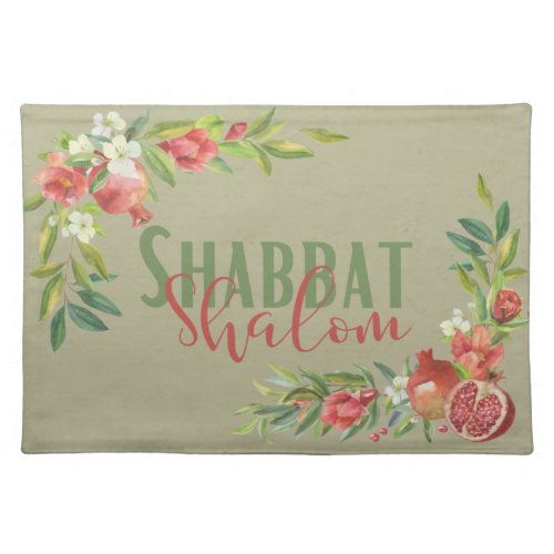 Pomegranates Shabbat Shalom Challah Cover Cloth Placemat