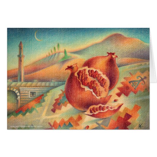 Pomegranates Symbols of Abundance Cards (Front Horizontal)