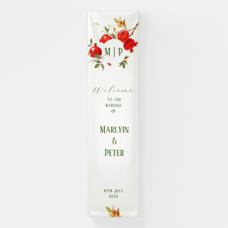 Pomegranates watercolor theme Bright colors Banner