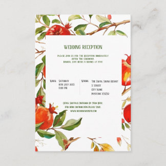 Pomegranates watercolor theme Bright colors Enclosure Card