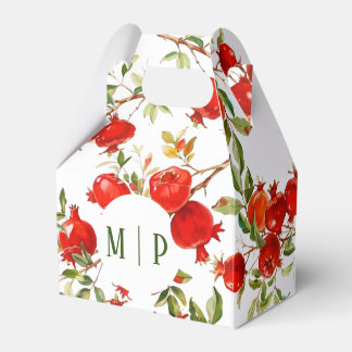Pomegranates watercolor theme Bright colors Favor Boxes