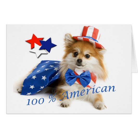Pomeranian 100 percent american cards (Front Horizontal)