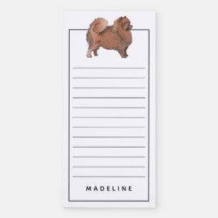 Pomeranian Add Your Name Magnetic Notepad
