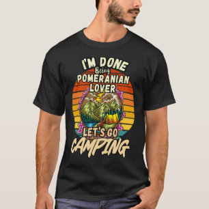 Pomeranian And Camping Vintage Retro Colorful Per T-Shirt
