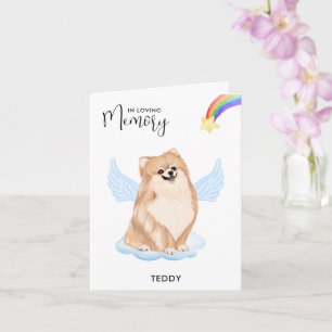 Pomeranian Angel Dog Personalize Pet Loss Sympathy Card