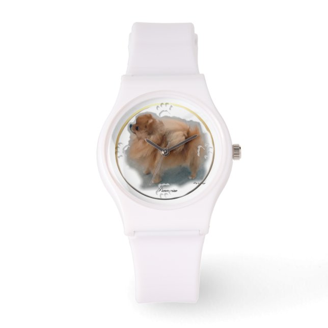 Pomeranian Art Gifts Watch (Front)