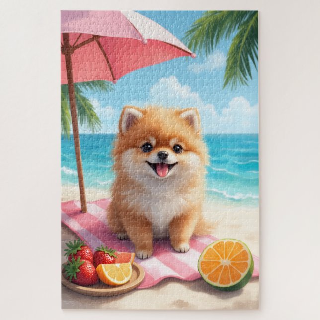 Pomeranian Beach Relax Scene Jigsaw Puzzle (Vertical)