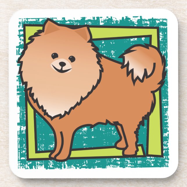 Pomeranian Beverage Coaster (Front)
