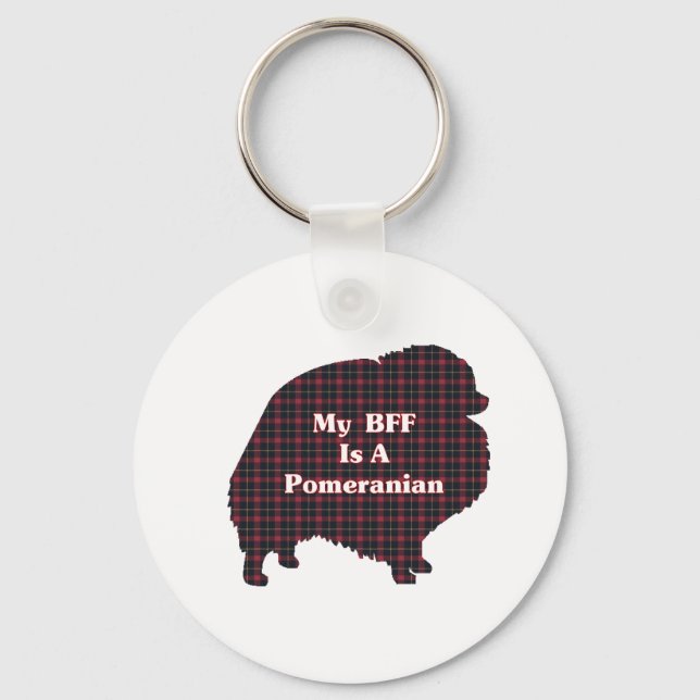 Pomeranian BFF Gifts Keychain (Front)